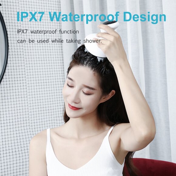 Electric Head Massager Waterproof  Red Light Care Handheld Massager 4 Detachable - Picture 10 of 11